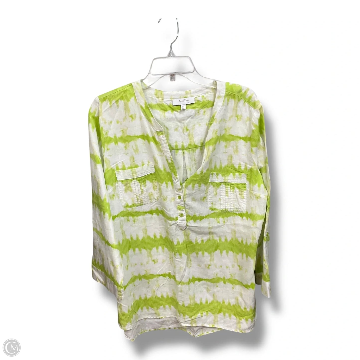 Top 3/4 Sleeve By Coral Bay In Green, Size: Xl