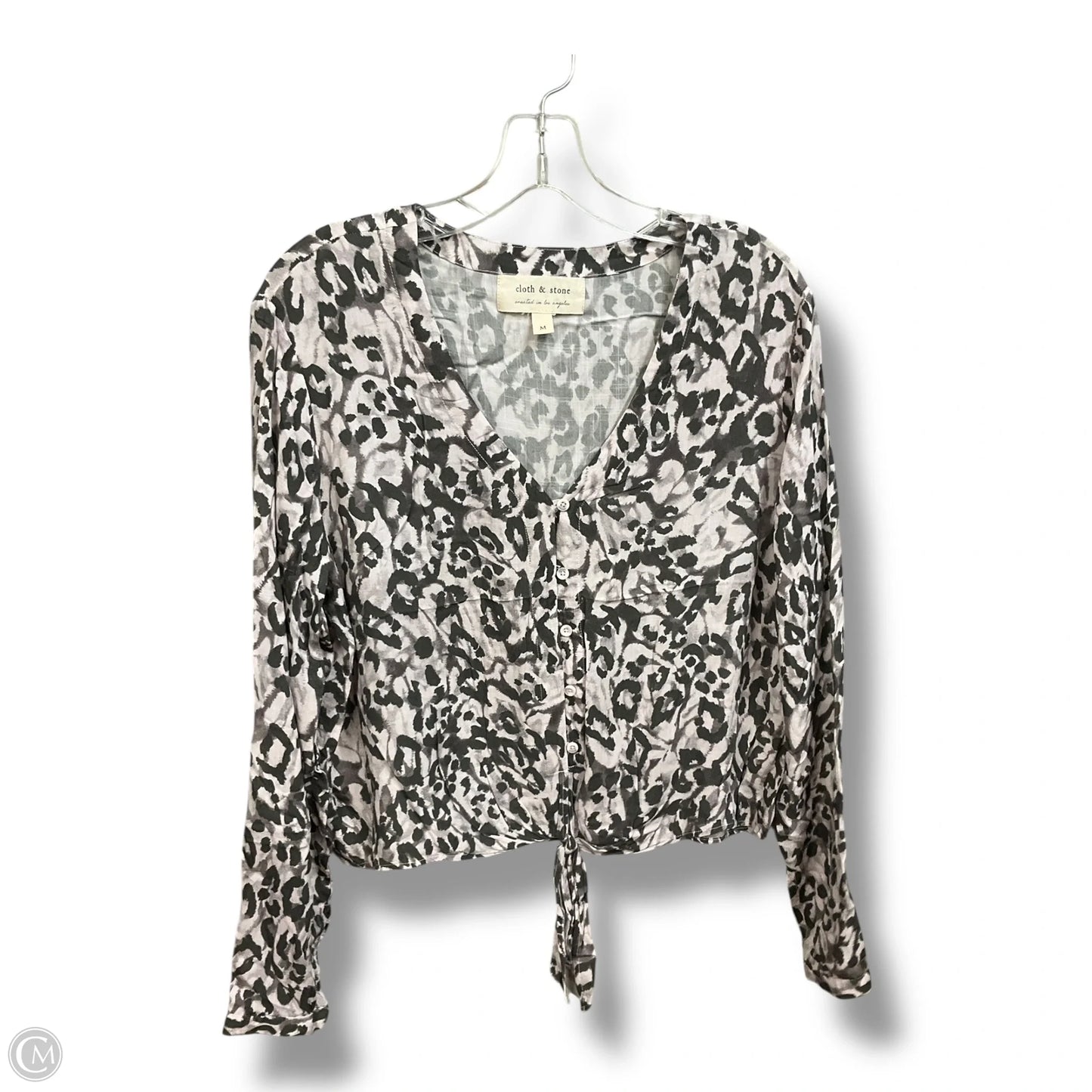 Top Long Sleeve By Cloth & Stone In Animal Print, Size: M