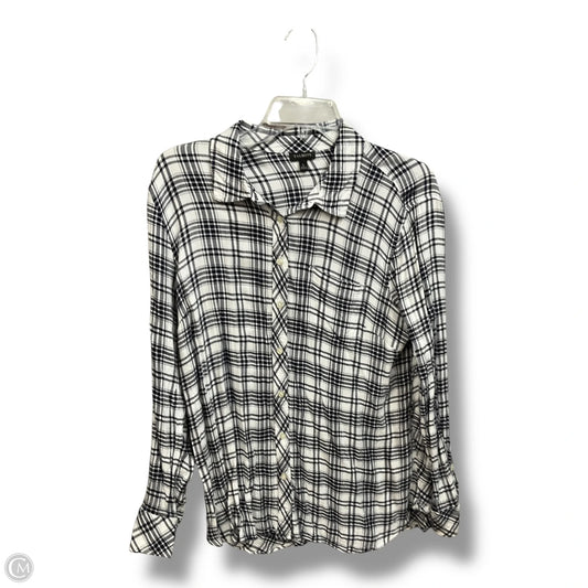 Top Long Sleeve By Talbots In Plaid Pattern, Size: L