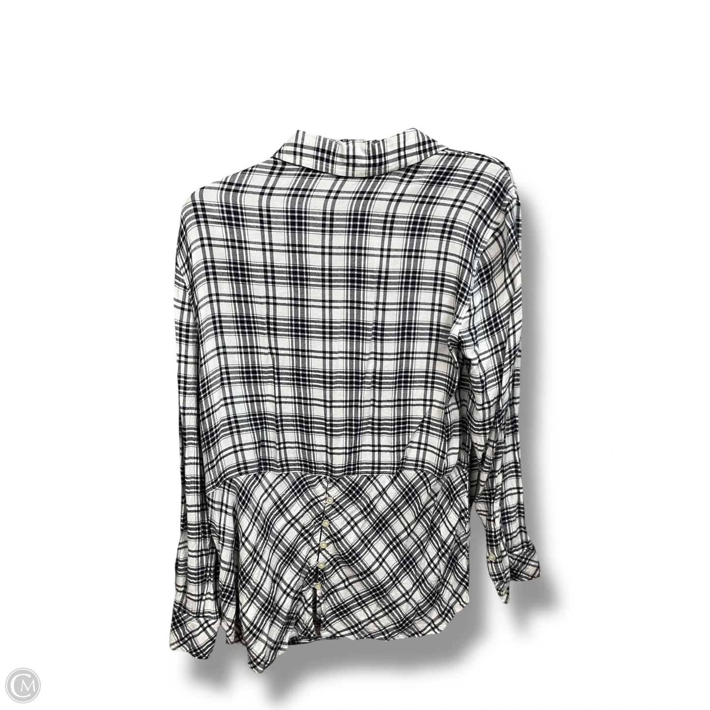 Top Long Sleeve By Talbots In Plaid Pattern, Size: L