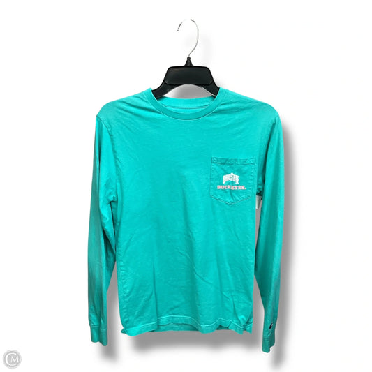 Athletic Top Long Sleeve Crewneck By Champion In Teal, Size: S
