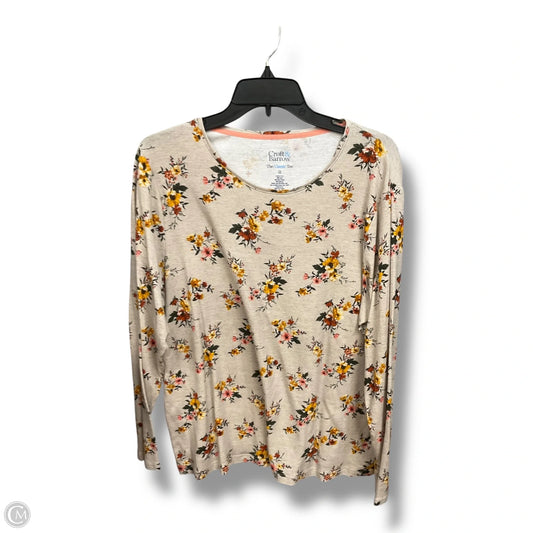 Top Long Sleeve By Croft And Barrow In Floral Print, Size: 1x