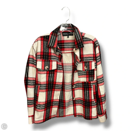Jacket Shirt By Kendall + Kylie In Plaid Pattern, Size: S