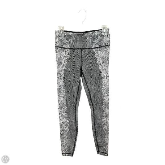 Athletic Leggings By Lululemon In Black & White, Size: M