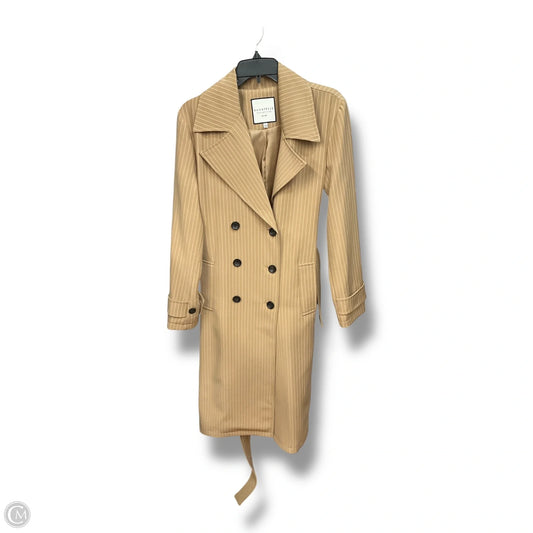 Coat Trench Coat By Bagatelle In Striped Pattern, Size: S