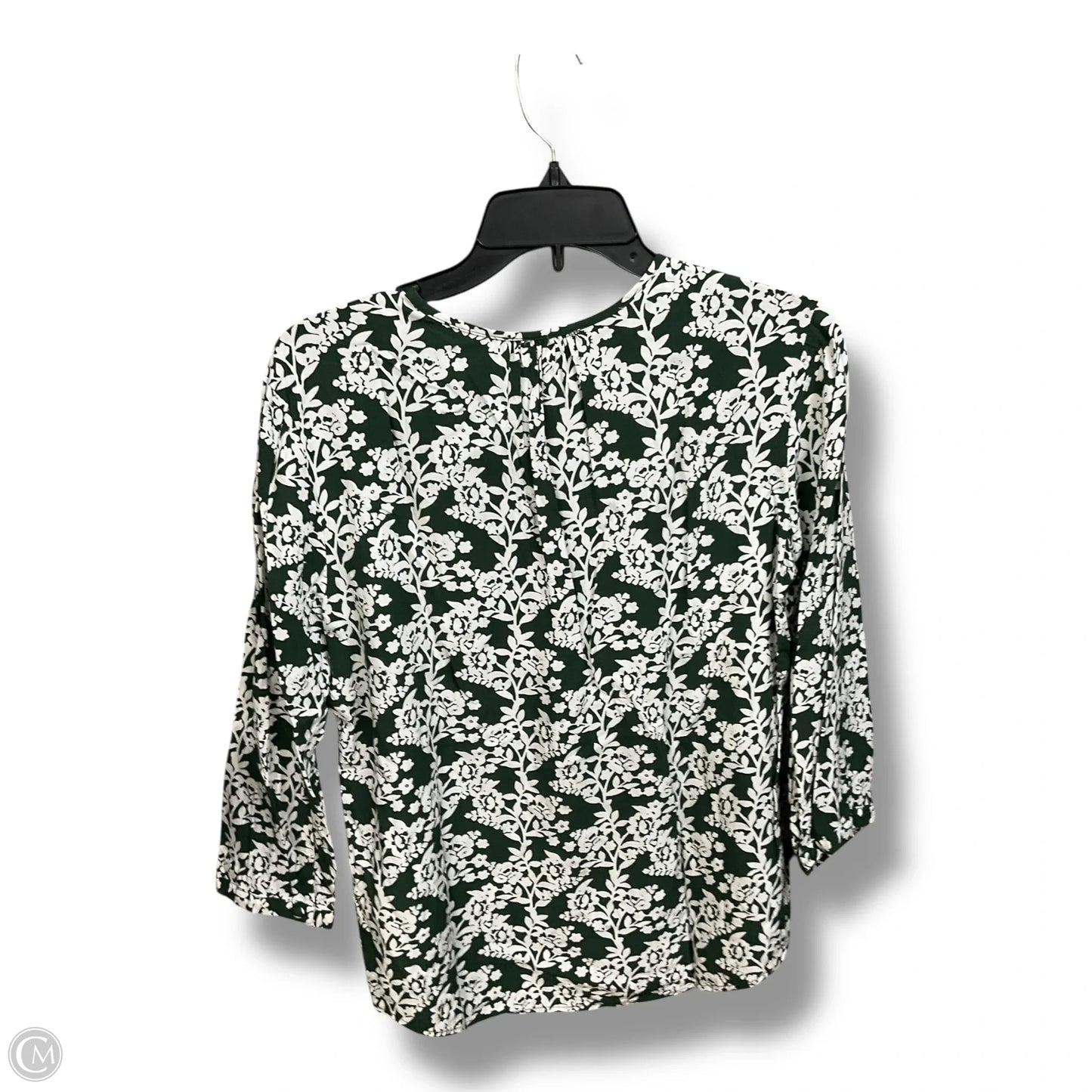 Blouse 3/4 Sleeve By Clothes Mentor In Green, Size: M
