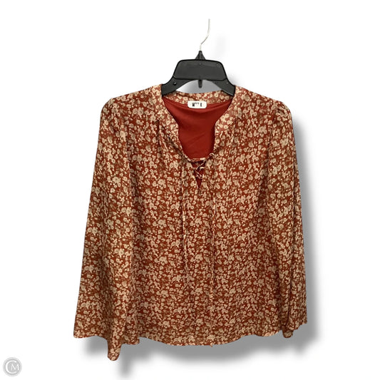 Blouse Long Sleeve By Target In Brown, Size: M