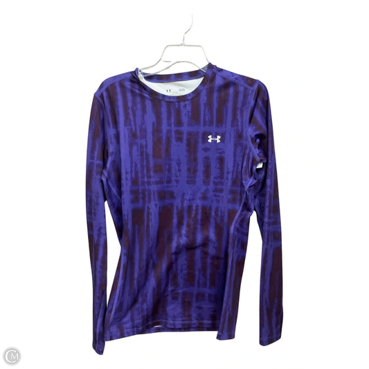 Athletic Top Long Sleeve Crewneck By Under Armour In Purple, Size: L
