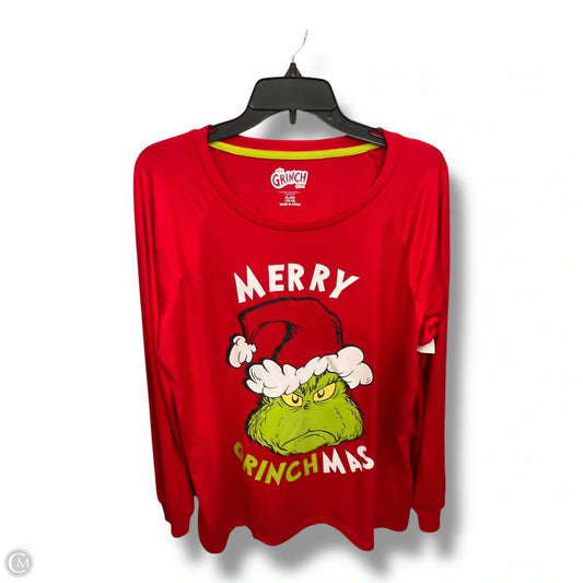 Top Long Sleeve By Cme In Red, Size: Xl