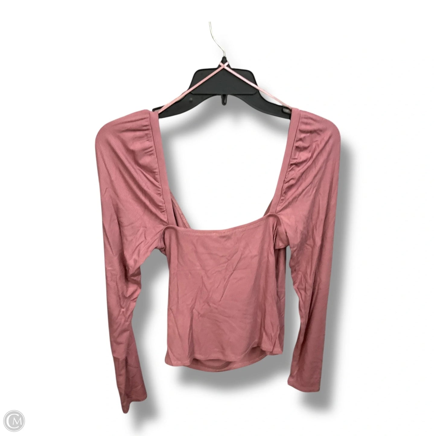 Top Long Sleeve Basic By Abound In Pink, Size: M