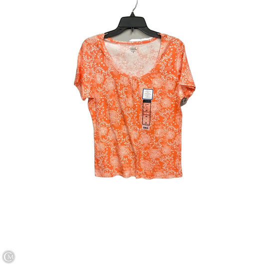 Top Short Sleeve By Falls Creek In Peach, Size: Xl