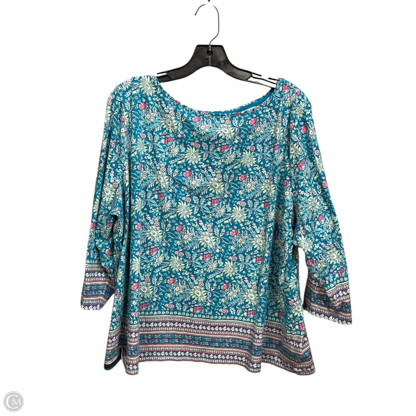 Top 3/4 Sleeve By Talbots In Multi-colored, Size: 3x