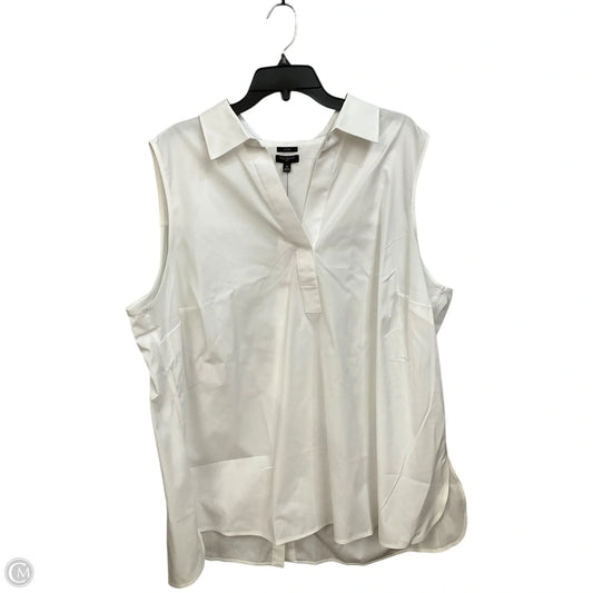 Blouse Sleeveless By Talbots In White, Size: 3x