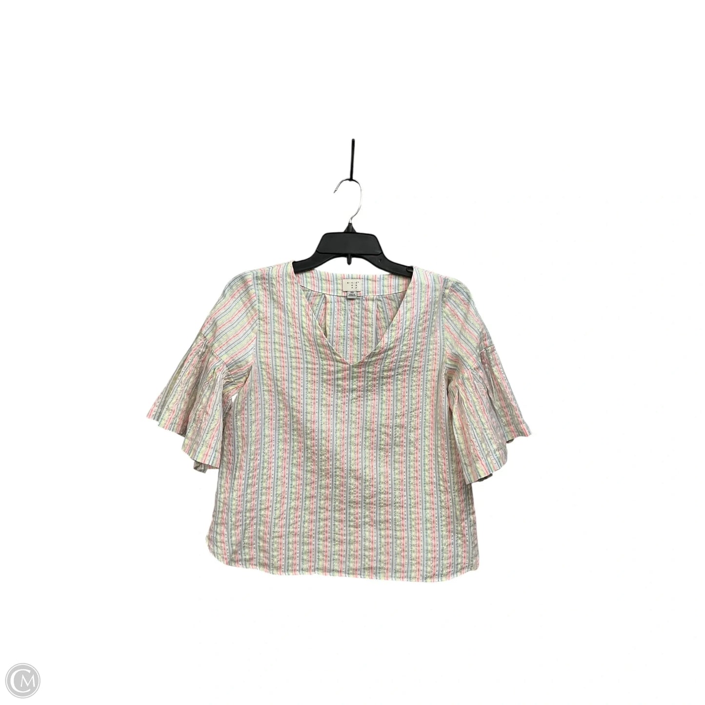 Top Short Sleeve By A New Day In Striped Pattern, Size: Xs