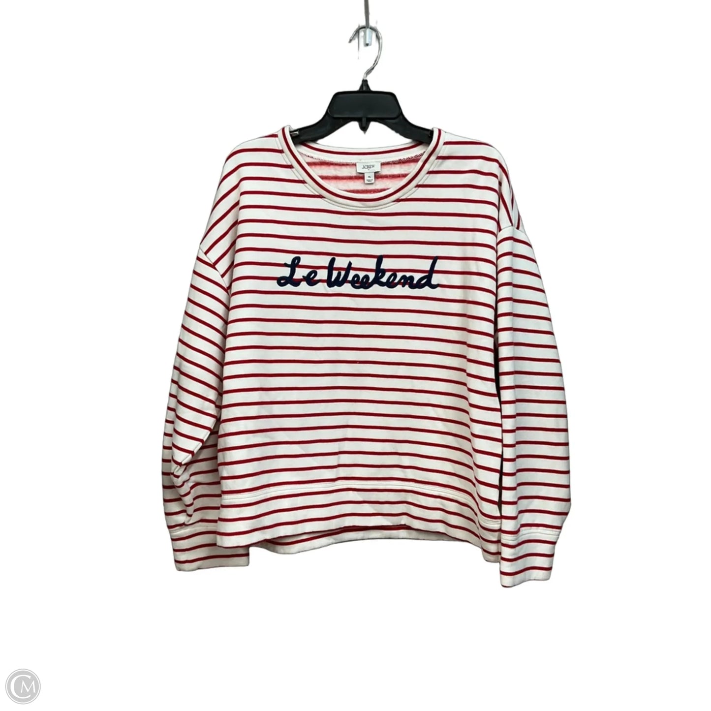 Sweatshirt Crewneck By J. Crew In Striped Pattern, Size: Xl