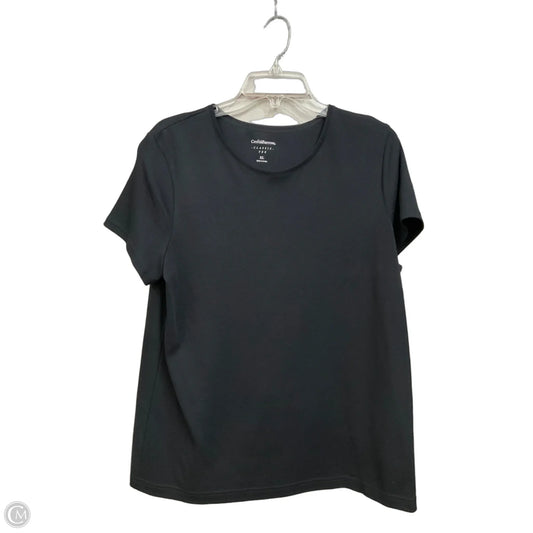 Top Short Sleeve Basic By Croft And Barrow In Black, Size: Xl