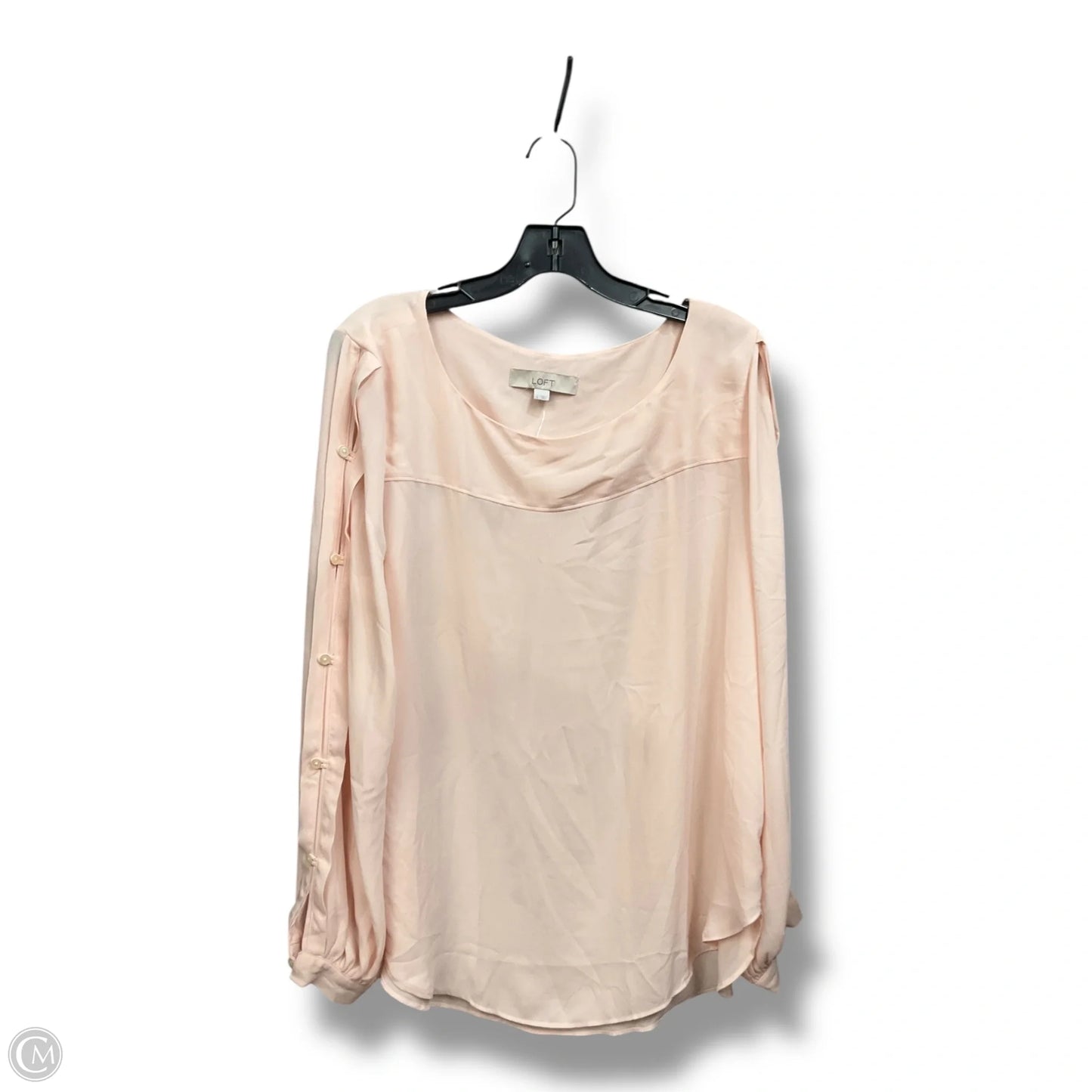 Blouse Long Sleeve By Loft In Peach, Size: L