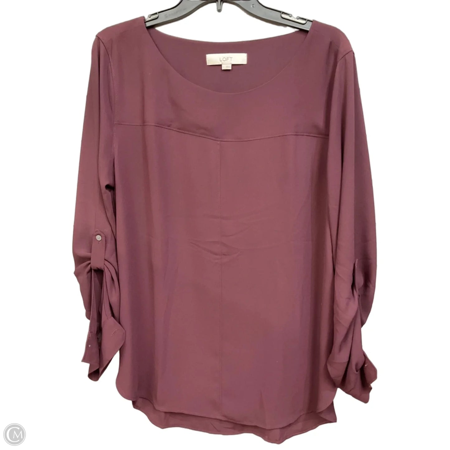 Blouse Long Sleeve By Loft In Purple, Size: L
