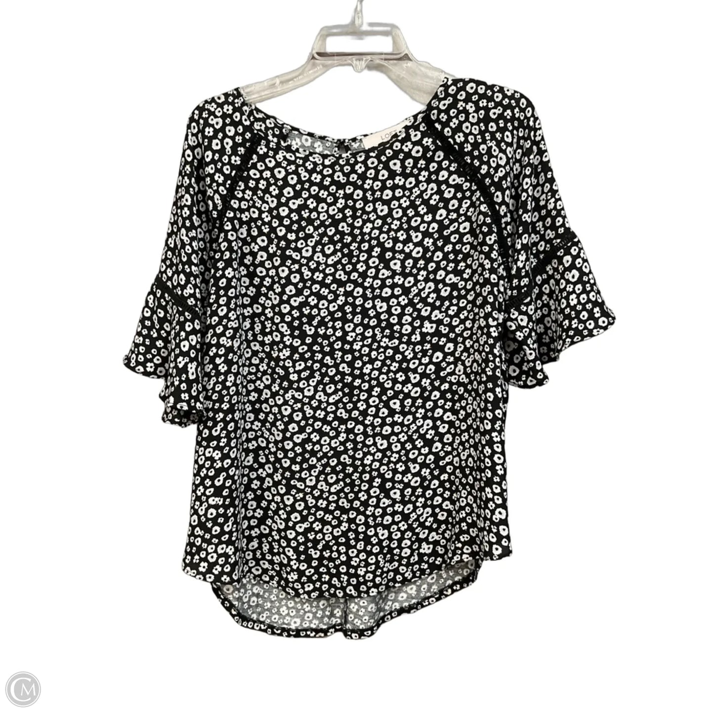 Top Short Sleeve By Loft In Floral Print, Size: M