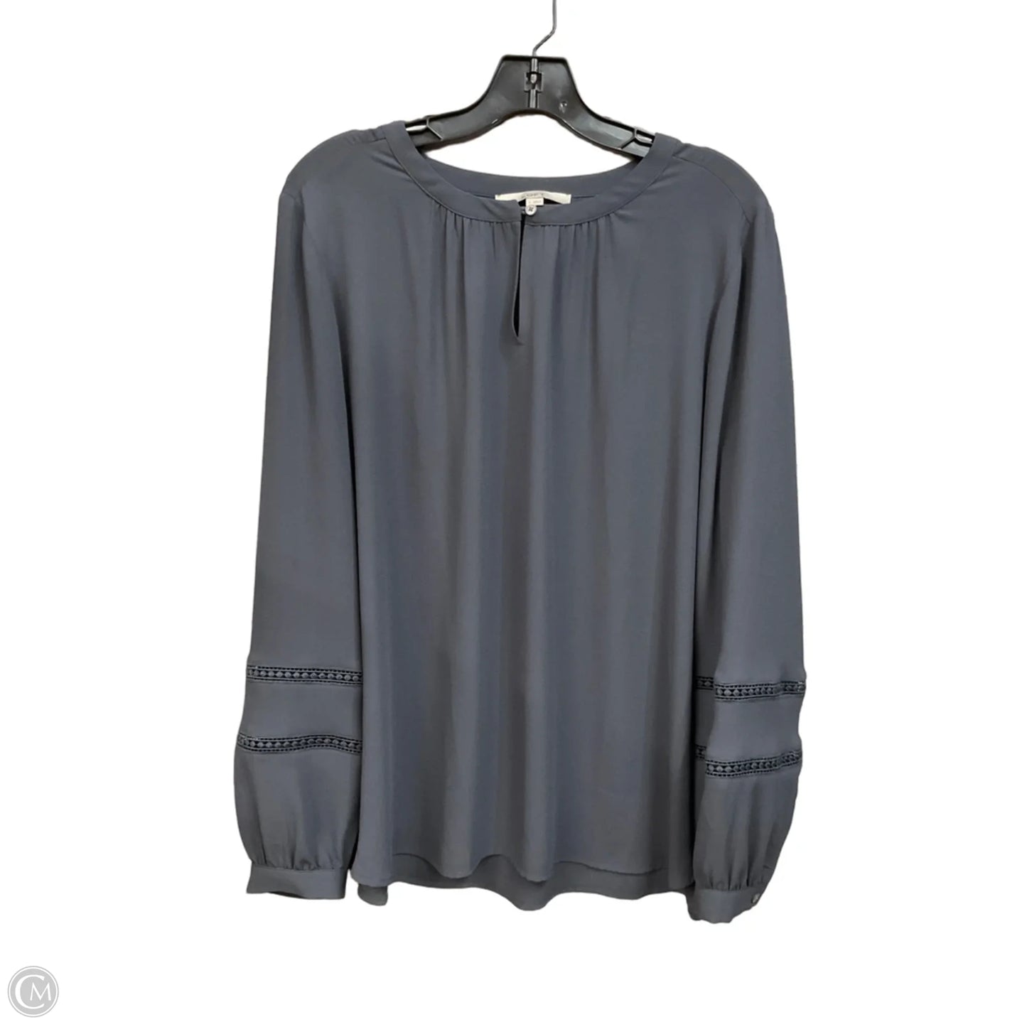 Blouse Long Sleeve By Loft In Grey, Size: L