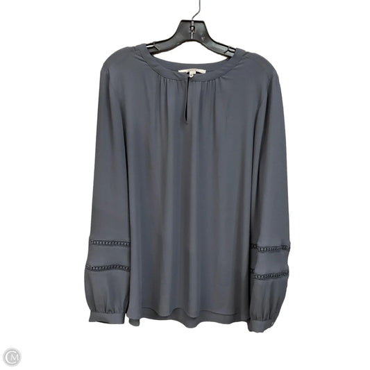 Blouse Long Sleeve By Loft In Grey, Size: L