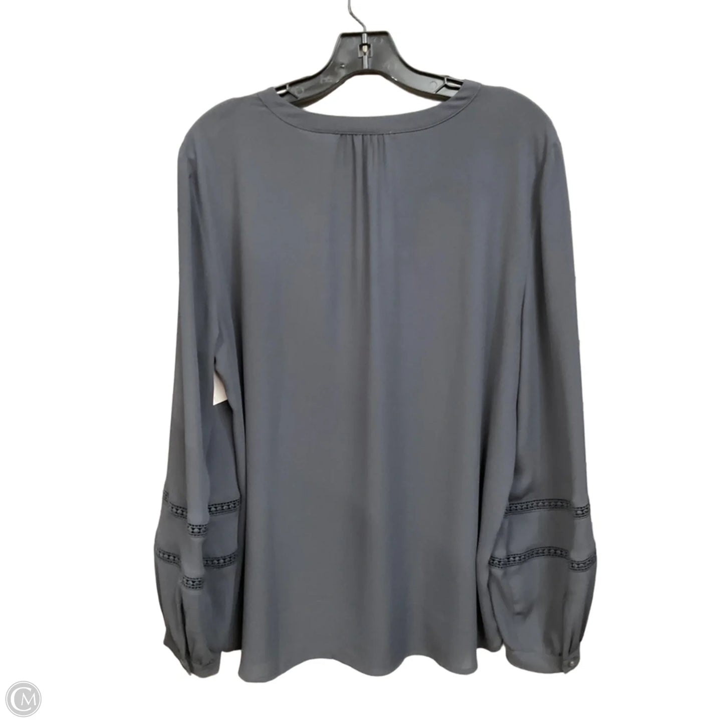Blouse Long Sleeve By Loft In Grey, Size: L