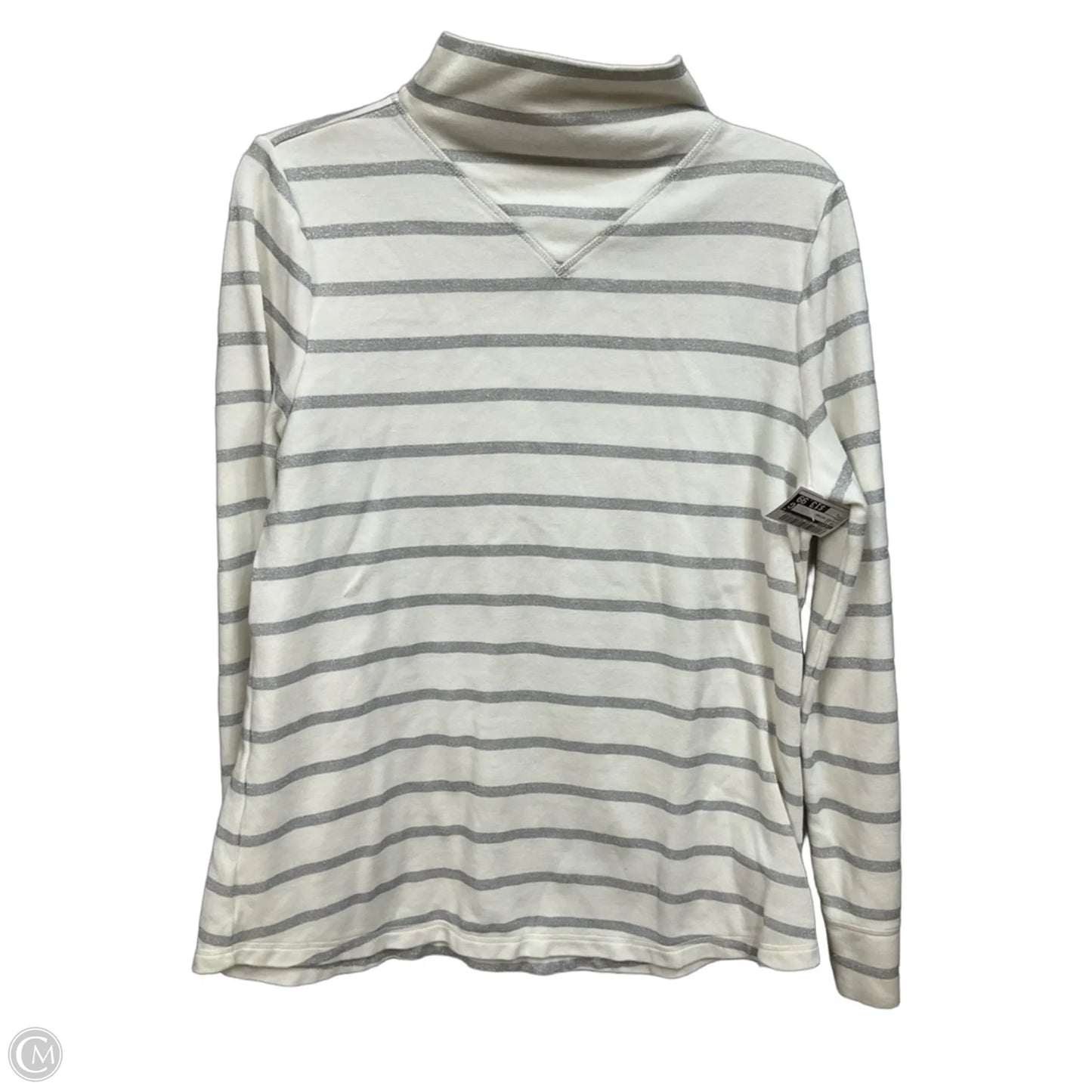 Top Long Sleeve By Talbots In Striped Pattern, Size: L