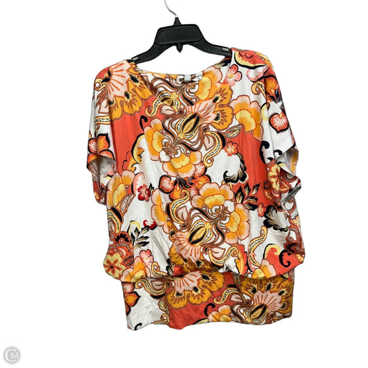 Top Short Sleeve By Chicos In Floral Print, Size: Xl