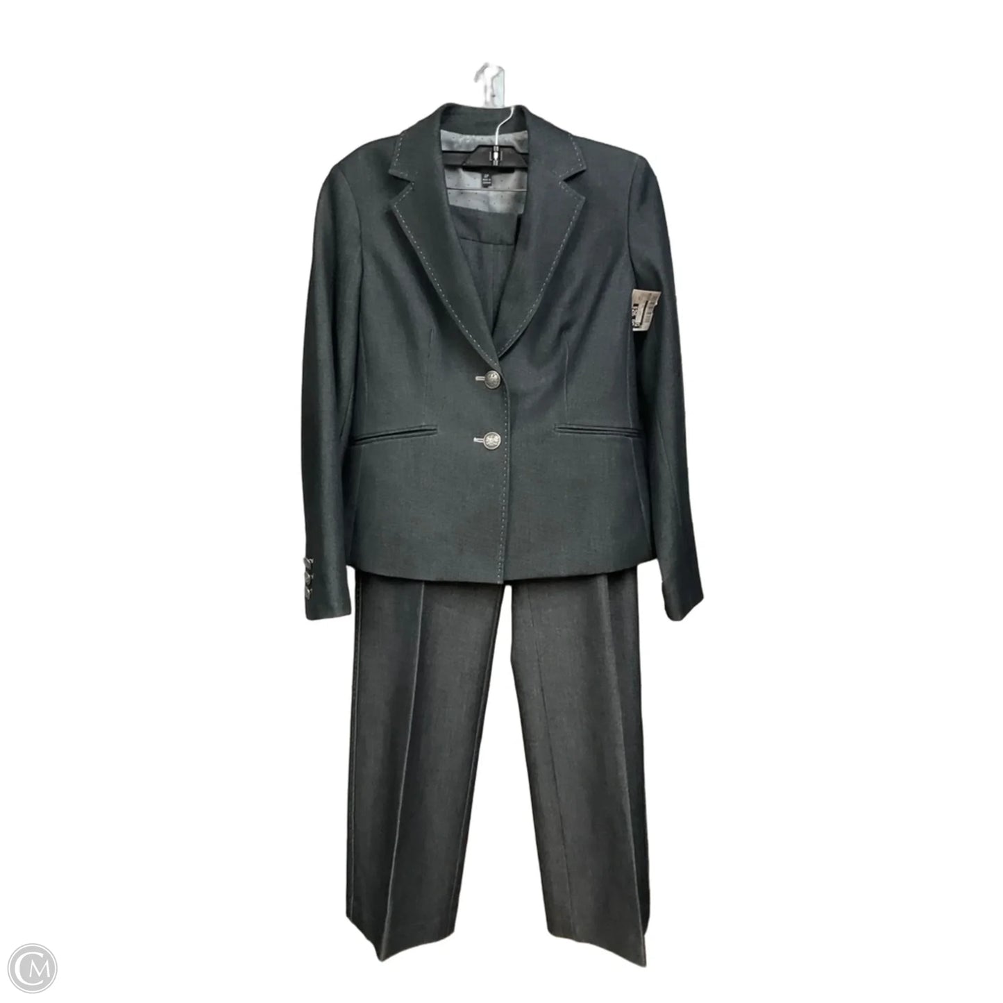 Pants Suit 2pc By Kasper In Grey, Size: Xsp
