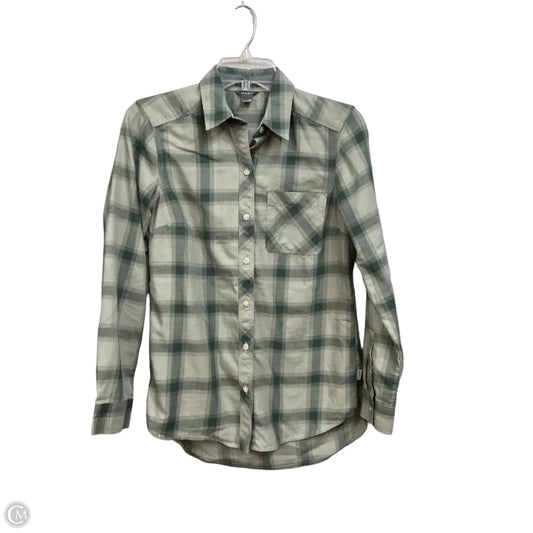 Top Long Sleeve By Eddie Bauer In Plaid Pattern, Size: Xs