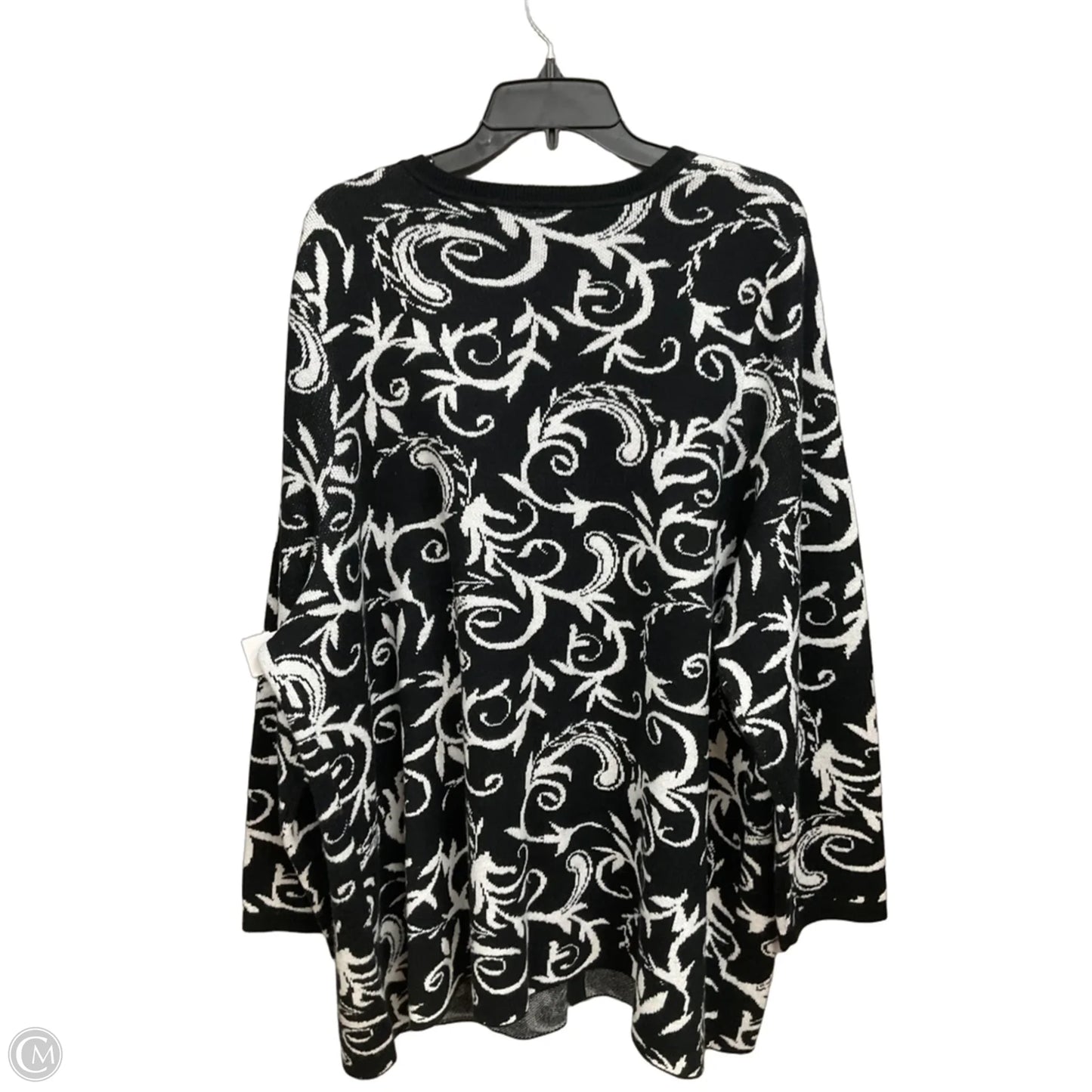 Cardigan By Catherines In Black & White, Size: 2x