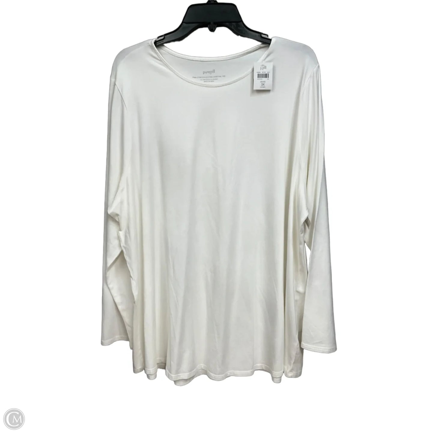 Top Long Sleeve Basic By Pure Energy In White, Size: 3x
