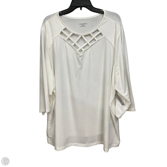 Top Long Sleeve By Catherines In White, Size: 3x