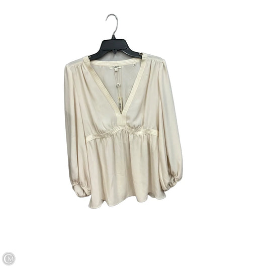 Top Long Sleeve By Max Studio In Cream, Size: L