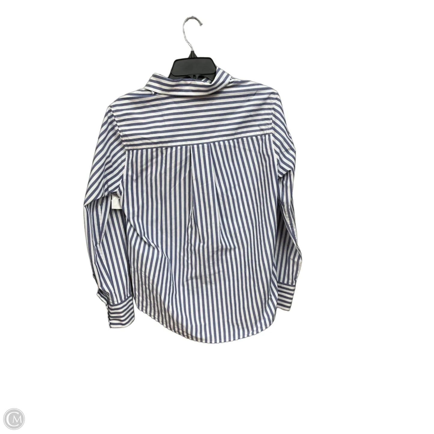 Blouse Long Sleeve By Banana Republic In Striped Pattern, Size: M