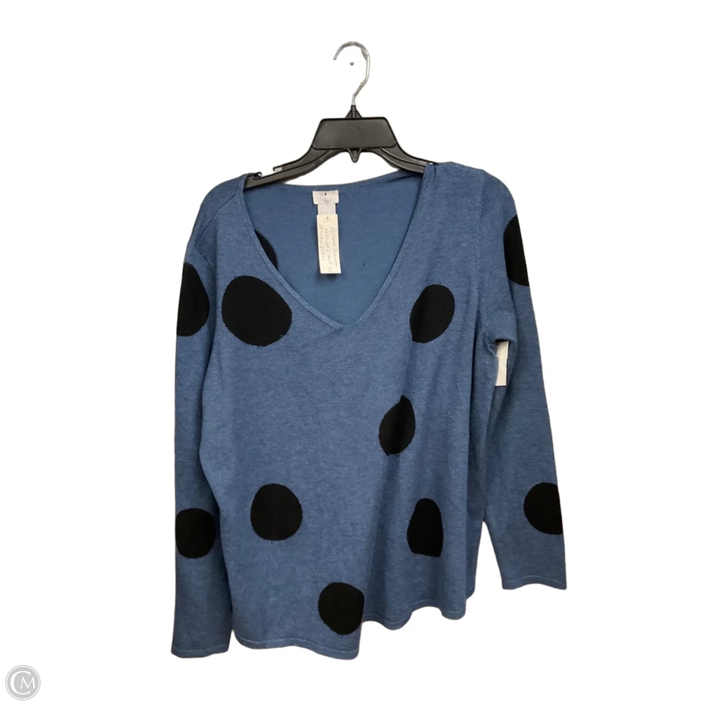 Top Long Sleeve By Chicos In Polkadot Pattern, Size: L