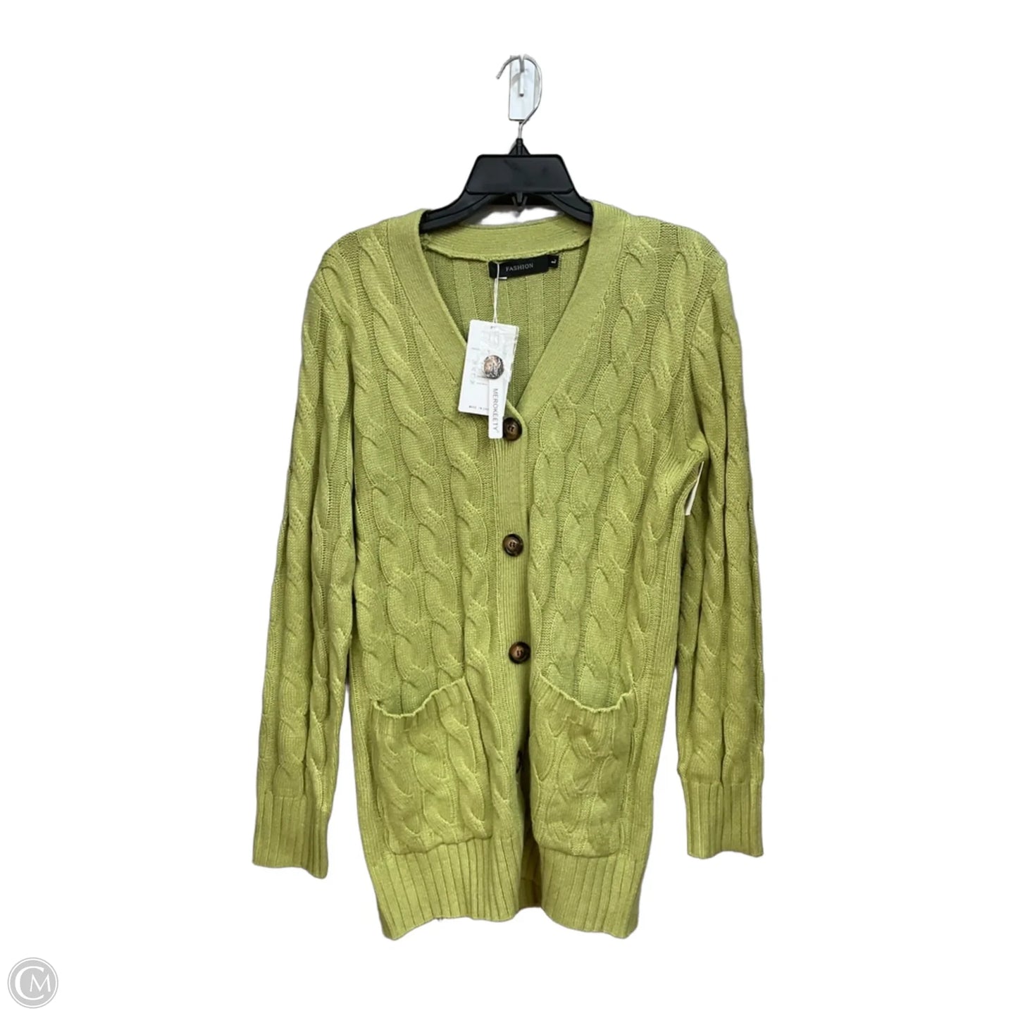 Cardigan By Clothes Mentor In Green, Size: L