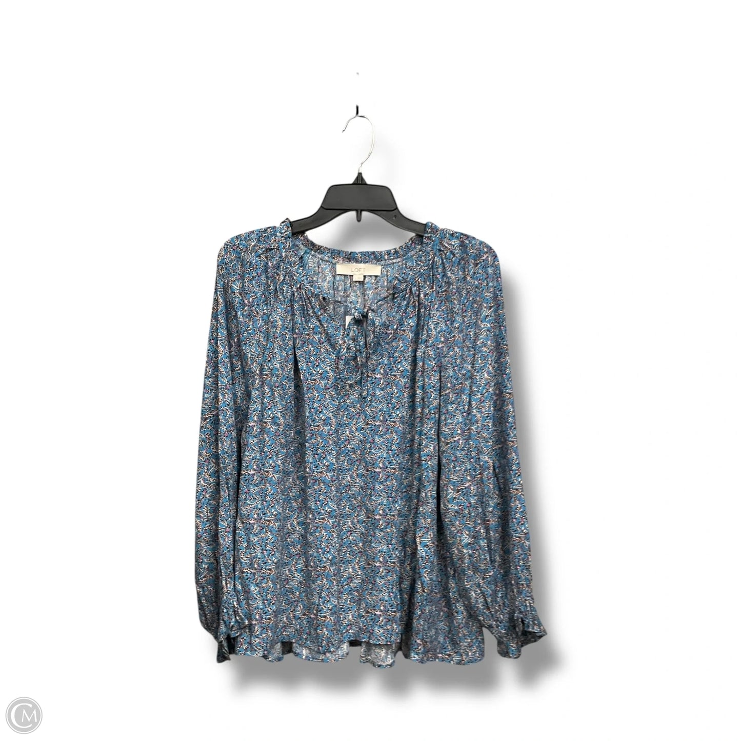 Blouse Long Sleeve By Loft In Floral Print, Size: L