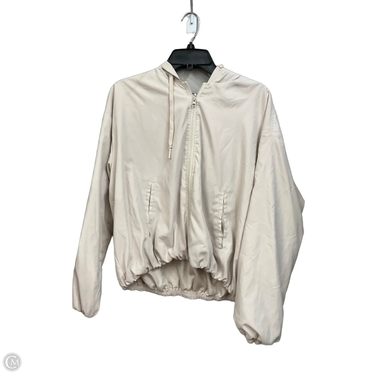 Jacket Windbreaker By Clothes Mentor In Tan, Size: M
