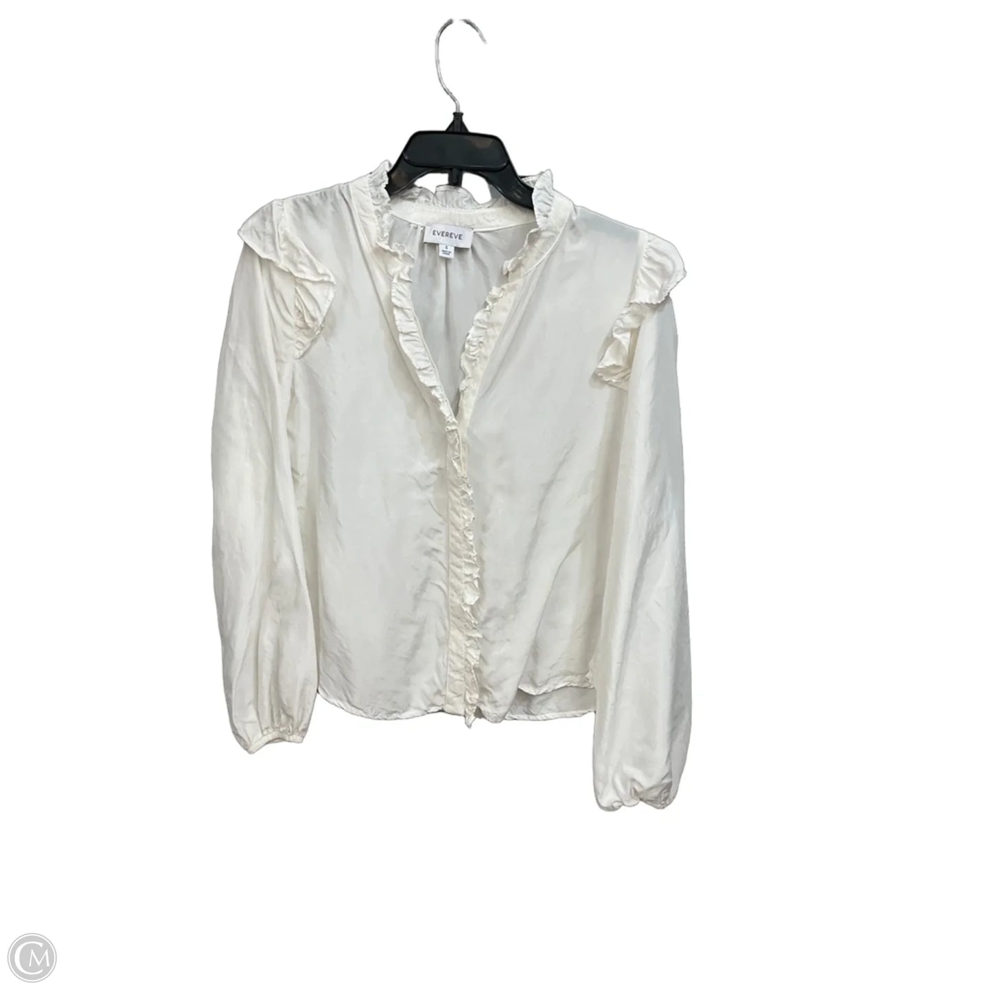 Top Long Sleeve By Evereve In White, Size: S