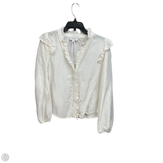 Top Long Sleeve By Evereve In White, Size: S