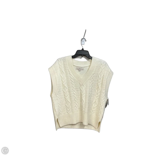 Vest Sweater By Loft In Cream, Size: M