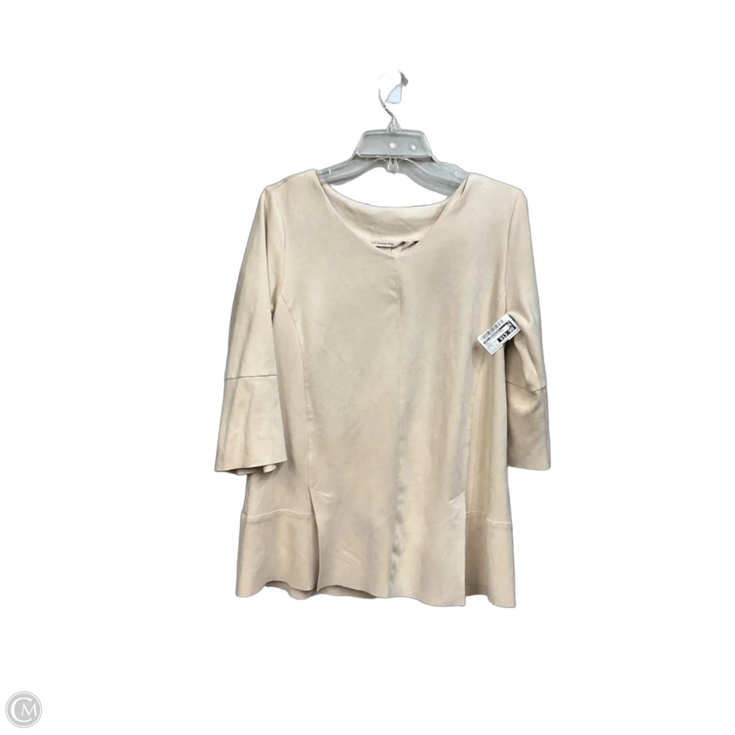 Top 3/4 Sleeve By Soft Surroundings In Cream, Size: S