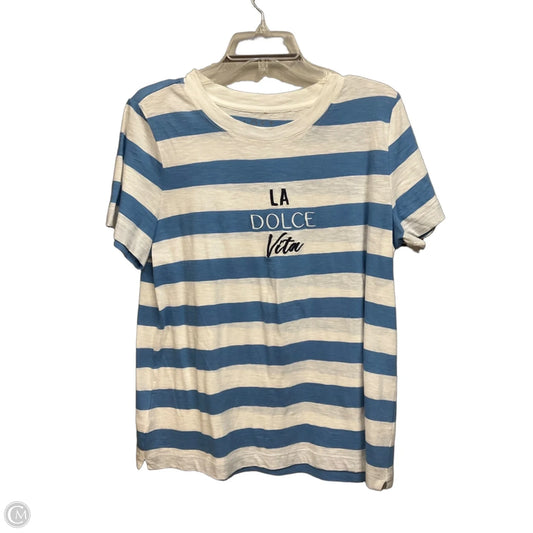 Top Short Sleeve By Loft In Striped Pattern, Size: L