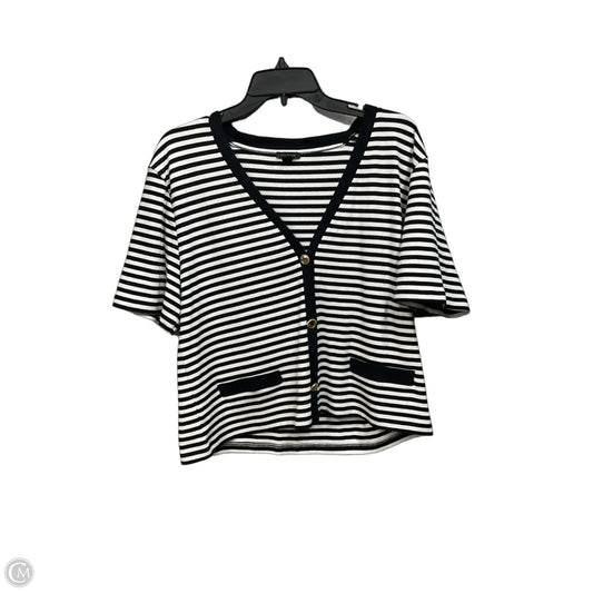 Top Short Sleeve By Ann Taylor In Striped Pattern, Size: L
