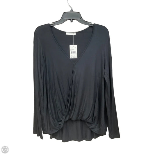 Top Long Sleeve Basic By Lush In Black, Size: L