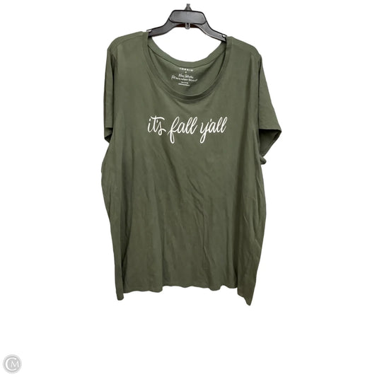 Top Short Sleeve By Torrid In Green, Size: 4x