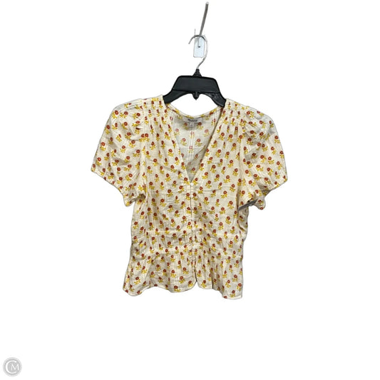 Top Short Sleeve By Madewell In Floral Print, Size: S