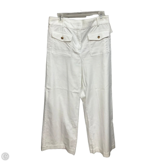 Jeans Wide Leg By Loft In White Denim, Size: 8
