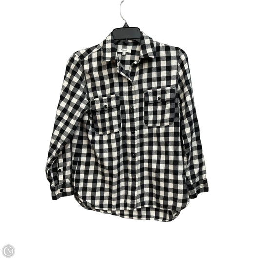 Top Long Sleeve By Madewell In Plaid Pattern, Size: S